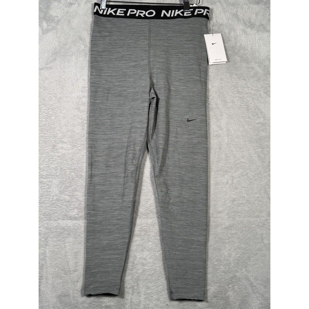 Nike Pro Dri-FIT Leggings Womens M Gray High Rise 7/8‎ Tight Training Pants 365